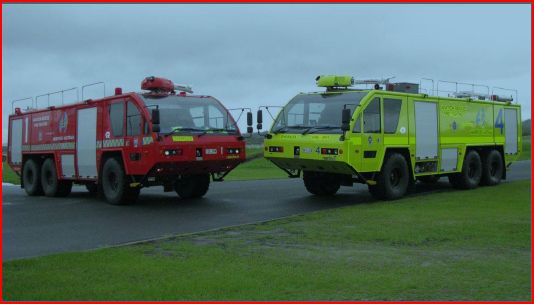 Airservices Australia (ARFF) Aviation Fire vehicle conspicuity comparison photos under airfield viewing conditions - Ambulance Visibility - www.ambulancevisibility.com